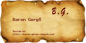 Baron Gergő névjegykártya